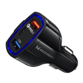 WOZINSKY WCC-01 Nabíjačka do auta 2X USB Quick Charge 3.0 čierna