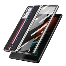 GKK LEATHER Huzat üveggel Samsung Galaxy Z Fold 2 5G TRICOLOR fekete