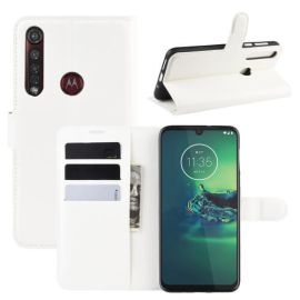 LITCHI Wallet tok Motorola Moto G8 Plus fehér