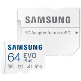 Memóriakártya SAMSUNG microSDXC 64GB EVO Plus + SD adapter