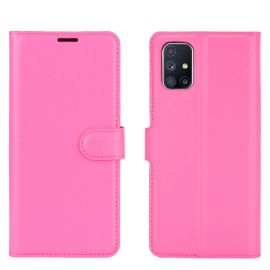LITCHI Wallet tok Samsung Galaxy M51 rózsaszín
