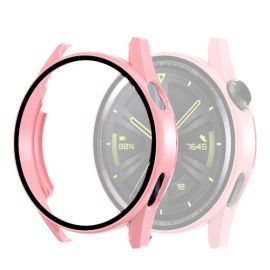 Műanyag borítás védőüveggel a Huawei Watch GT 3 42mm rózsaszín telefonhoz