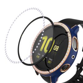 GYÉMÁNT Műanyag borítás védőüveggel Samsung Galaxy Watch Active 2 44mm sötétkék