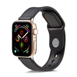 LEATHER Apple Watch szíj 7 (41 mm) / 6 / SE / 5/4 (40 mm) / 3/2/1 (38 mm) fekete