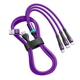 ENKAY 6 az 1-ben USB kábel / USB Type-C - Lightning / mikro USB / USB Type-C 1,3 méteres lila
