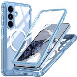 DUAL MAGSAFE Kétoldalas védő tok Samsung Galaxy S25 FE telefonhoz, kék