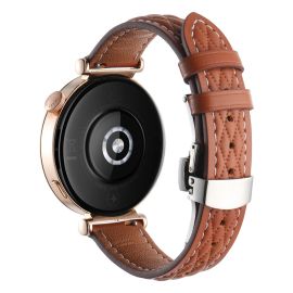 LATTICE BAND Bőr szíj Huawei Watch GT 6 41mm / GT 5 41mm okosórához, világosbarna