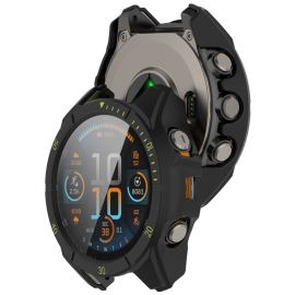 PC FULL COVER Műanyag tok üveggel Garmin Tactix 8 47mm BLACK-GREEN készülékhez
