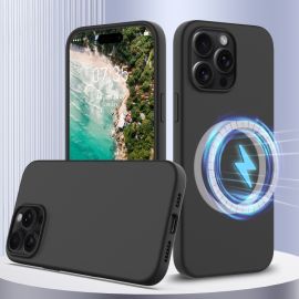 RUBBER MAGSAFE Szilikon borítás Apple iPhone 16 Pro-hoz Max fekete