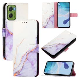 ART MARBLE Pénztárca tok Motorola Moto G06 / G06 Power WHITE PURPLE
