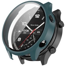 PC FULL COVER Műanyag borítás üveggel OnePlus-hoz Watch 2R sötétzöld