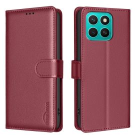 BINFEN pénztárca tok Honor X8c bordó színhez