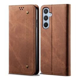 DENIM pénztárcahuzat Samsung Galaxy-hoz A16 / A16 5G barna