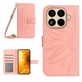 ART SUNFLOWER Pénztárca tok zsinórral Xiaomi 15T Pro rózsaszínhez