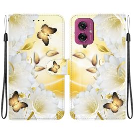 ART Tárcatakaró a Motorola Moto-hoz G55 5G GOLD BUTTERFLY