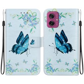 ART Tárcatakaró a Motorola Moto-hoz G55 5G BLUE BUTTERFLY