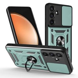 RING CAMERA Tok tartóval Samsung Galaxy S25 FE zöld