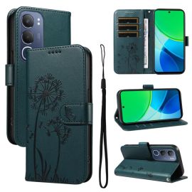 ART DANDELION Pénztárca tok Vivo Y19s - sötétzöld