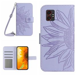 ART SUNFLOWER Pénztárca tok zsinórral Samsung Galaxy Xcover 7 Pro lila színben