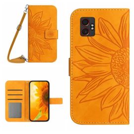 ART SUNFLOWER Pénztárcás tok zsinórral Samsung Galaxy Xcover 7 Pro sárga színben