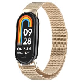 MILANESE Fém szíj a Xiaomi Smart Band 10 / 9 / 8 CHAMPAGNE-hez