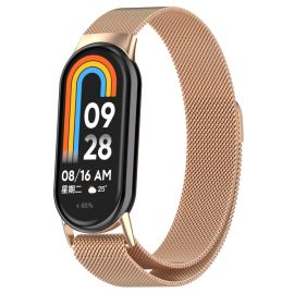 MILANESE Fém szíj a Xiaomi Smart Band 10 / 9 / 8 rózsa aranyhoz