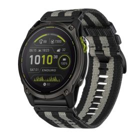 VÁSZON Cserélhető szíj Garmin Enduro 3-hoz szürke-fekete