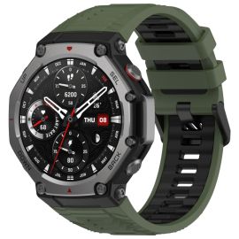 SPORT Cserélhető szilikon szíj Amazfit T-Rex 3 OLIVE GREEN BLACK