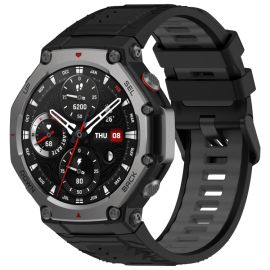 SPORT Cserélhető szilikon szíj Amazfit T-Rex 3 BLACK SZÜRKE