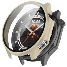 PC FULL COVER Műanyag borítás üveggel OnePlus Watch 3 bézs színhez