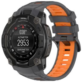 SPORTS Cserélhető szilikon szíj Garmin Instinct 3 50mm SZÜRKE NARANCS