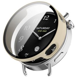 PC FULL COVER Műanyag tok üvegfóliával Xiaomi Watch S4 41mm IVORY -hoz