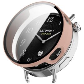 PC FULL COVER Műanyag tok üvegfóliával Xiaomi Watch S4 41mm rózsaszínhez