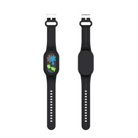 CARTOON Gyermek szilikon szíj Samsung Galaxy SmartTag 2 BLACK DINOSZAUR-hoz