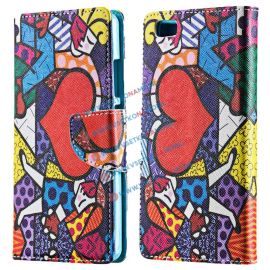 Peňaženkové flip puzdro Huawei P8 lite MOSAIC