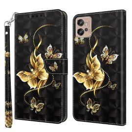 ART Pénztárca borító Motorola Moto G32 GOLD EN BUTTERFLY