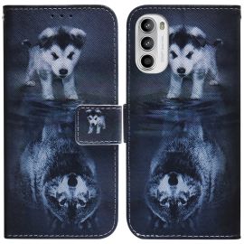 ART pénztárcahuzat Motorola Moto G52 WOLF DOG-hoz