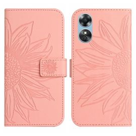 ART SUN FLOWER pénztárca tok pánttal Oppo A17 rózsaszín