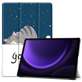 ART Flip tok Samsung Galaxy Tab S10 FE / Tab S9 FE LAZY CAT telefonhoz