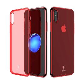 BASEUS SIMPLE obal s ochranou konektorov Apple iPhone X / XS červený