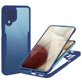DUAL Kétoldalas huzat fóliával Samsung Galaxy A12 kék