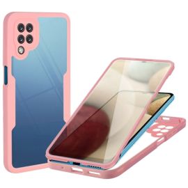 DUAL Kétoldalas huzat fóliával Samsung Galaxy A12 rózsaszín