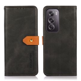 KHAZNEH DUAL-COLOR Pénztárcahuzat Oppo Reno12-hez Pro 5G fekete