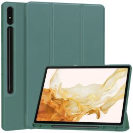 LEATHER Flip borítás Samsung Galaxy Tab S9+ / S10+ készülékhez sötétzöld