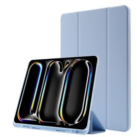 LEATHER Csuklós burkolat a Apple iPad Pro 13 2024 / M5 2025-hez világoskék