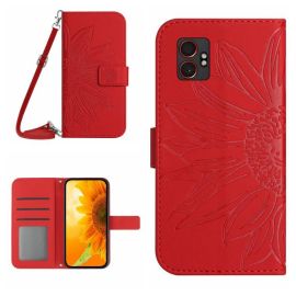 ART SUNFLOWER Pénztárca tok zsinórral Samsung Galaxy Xcover 7 Pro piros