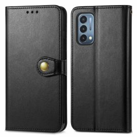 LEATHER BUCKLE Pénztárca tok OnePlus Nord N200 5G fekete