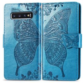 ART Peňaženkový obal Samsung Galaxy S10 Plus BUTTERFLY modrý