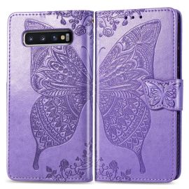 ART Peňaženkový obal Samsung Galaxy S10 Plus BUTTERFLY fialový