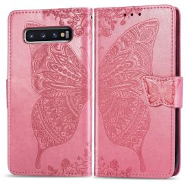 ART Peňaženkový obal Samsung Galaxy S10 Plus BUTTERFLY ružový